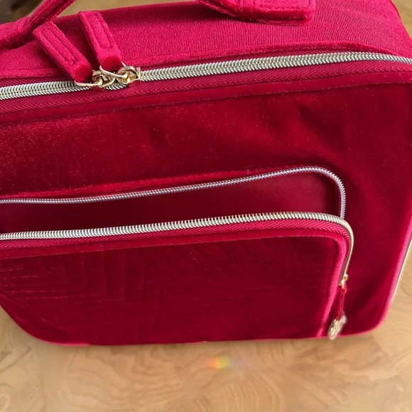 Estée Lauder Red Velvet Travel Makeup Cosmetic Case Bag - Picture 4 of 8